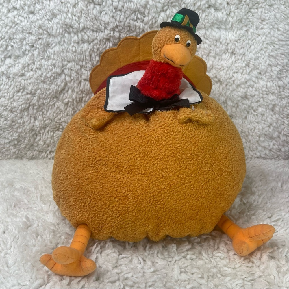 Rare FIGI Thanksgiving Turkey 13” Round Plush Stuffed Decor